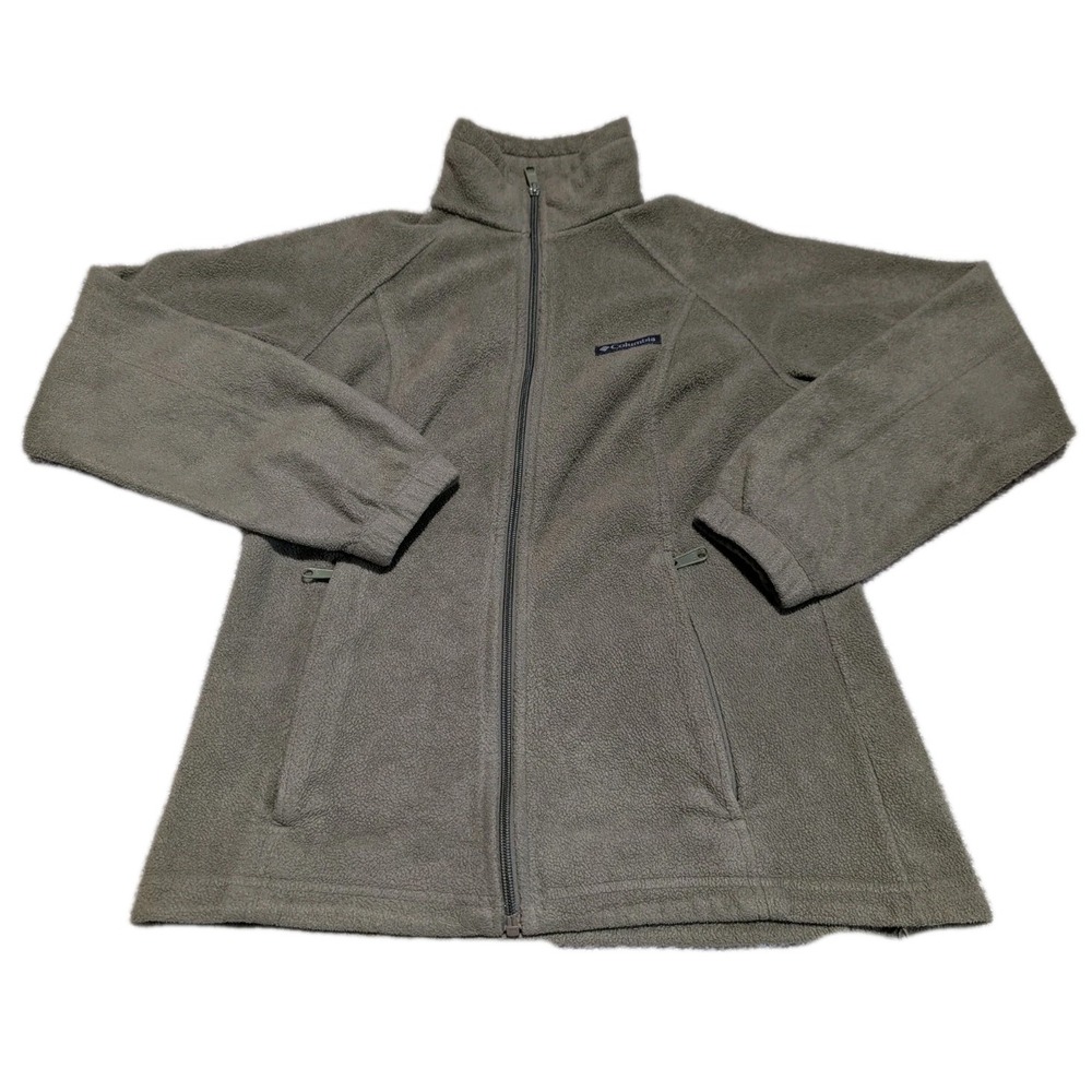 Columbia Jacket Mens Size Small Green Soft  Fleece‎ Full Zip Fall